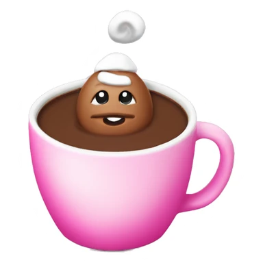 Hot chocolate in pink Santa mug sticker