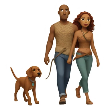 Moana walking Vizsla sticker