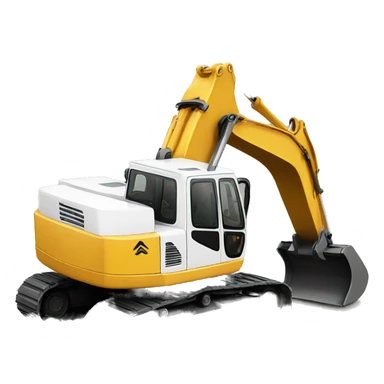 Excavator white sticker