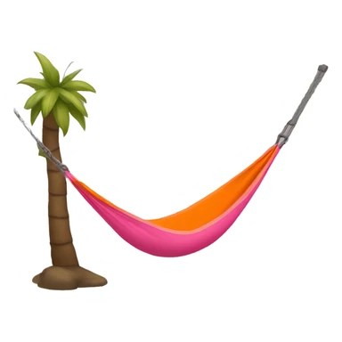 Orange and pink hammock  sticker