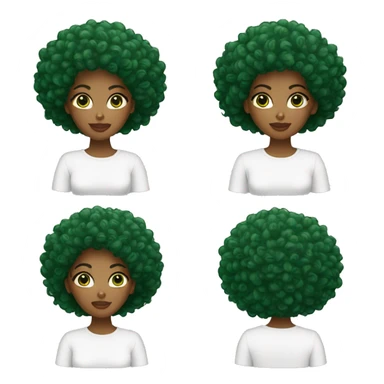 mujer afro cabello cafe ojos verdes sticker