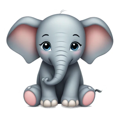 Cute cozy baby elephant sticker