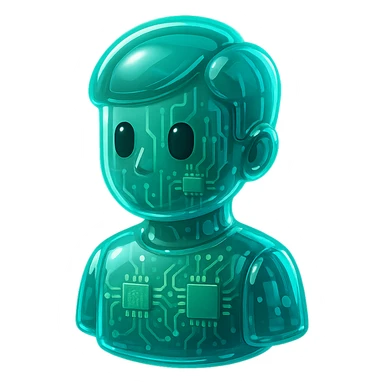 A digital clone with a matrix background, representing the concept of digital identity and memory. sticker