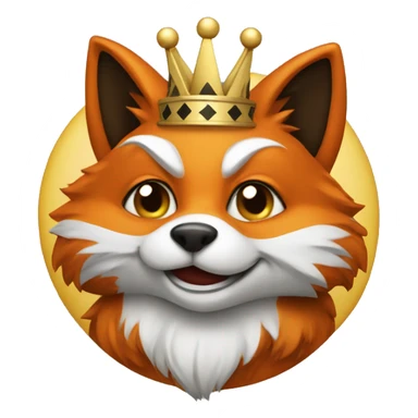 Fox dressed as a chess king sticker