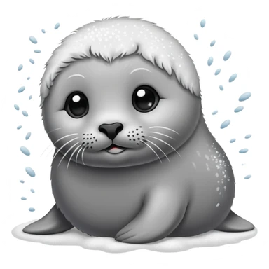 Baby seal is sprinkling powder sticker