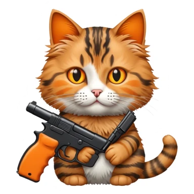cat with a gun sticker