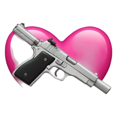 heart with gun pink sticker