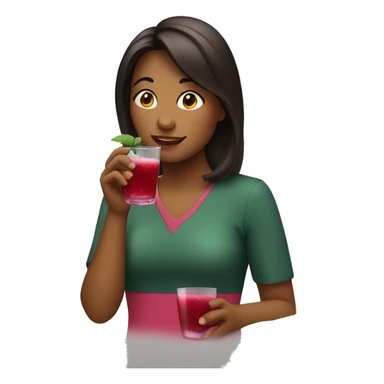 woman drinks cranberry juice sticker