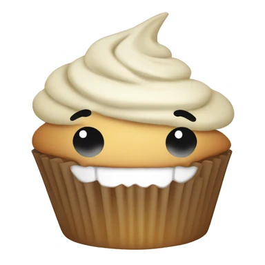 Smiling cupcake sticker
