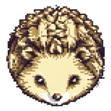 simple and cute pixel art hedgehog, 8-bit style sticker