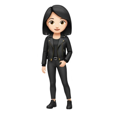 girl in leather jocket, full body sticker