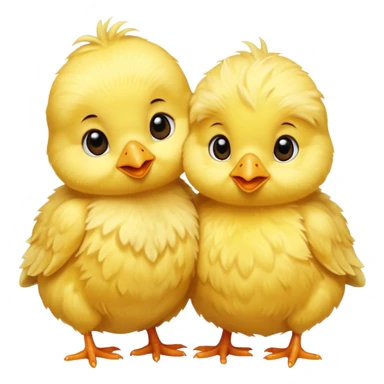 Two baby chicks cuddling sticker