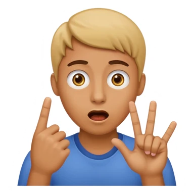 W made out with fingers emoji  sticker