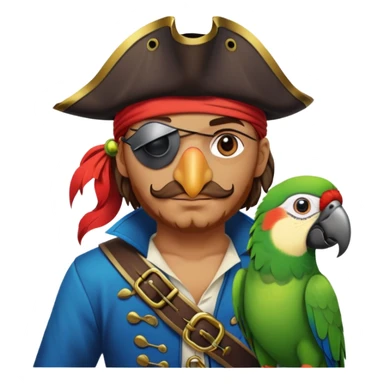 pirate with eye patch and parrot sticker