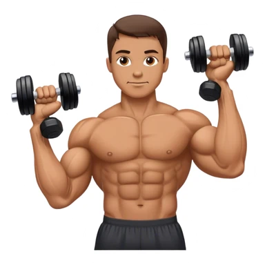 bicep side view holding a dumbbell sticker