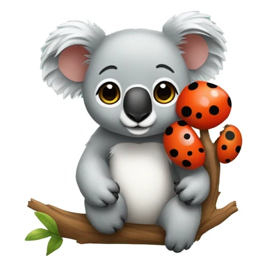 Un koala et une coccinelle super cute qui sont super copain et qui se font un câlin  sticker