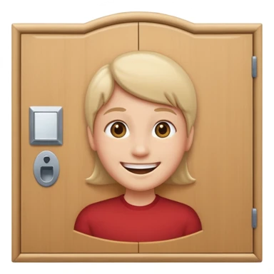 Door with person sticker