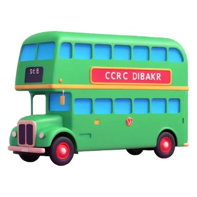 green double decker bus sticker
