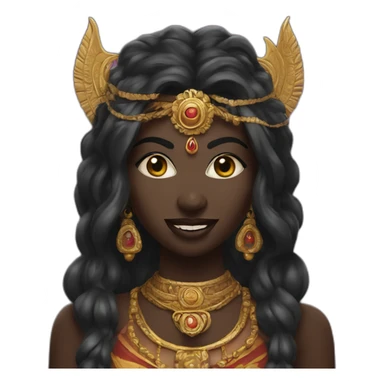 kali, Indian goddess, tongue out, black skin sticker