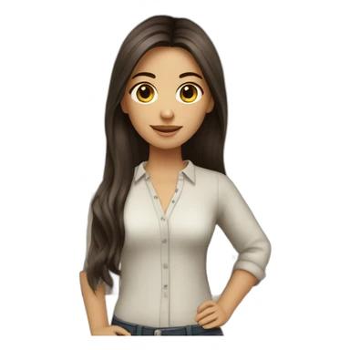 Interior designer bale girl with long dark brown hairand dark brown eyes sticker