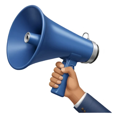 megaphone with male hand, collage style sticker