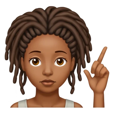 Black woman with locs thinking sticker