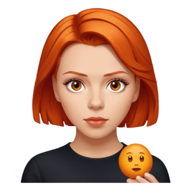 scarlett johansson, orange red sticker