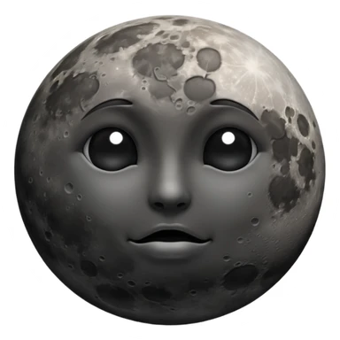 Black full moon without face sticker