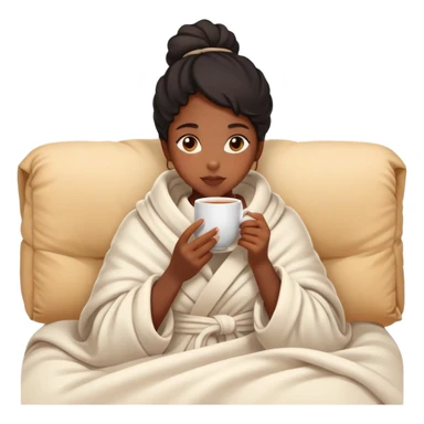 black girl wrapped in blanket drinking tea sticker