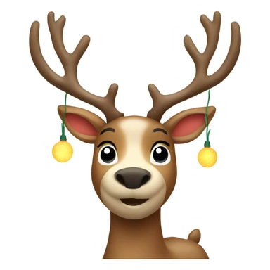 Reindeer with Christmas lights sticker