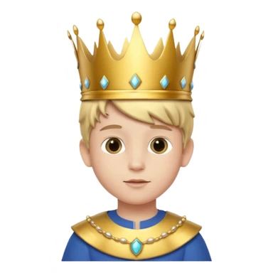 Royal Kid with fancy crown head 3d with sticker
