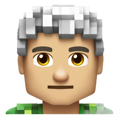 young caucassian adult in minecraft look sticker