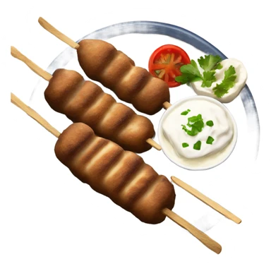 Bosnian national dish cevapi with kaymak and somun  sticker