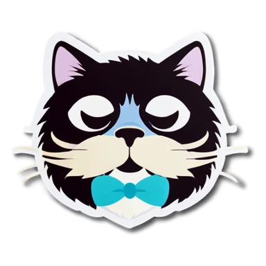Cat with mustache  sticker