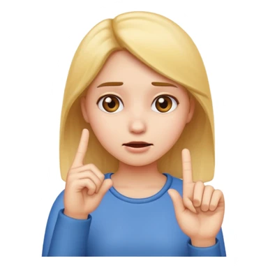 confused girl emoji with index finger in the air sticker