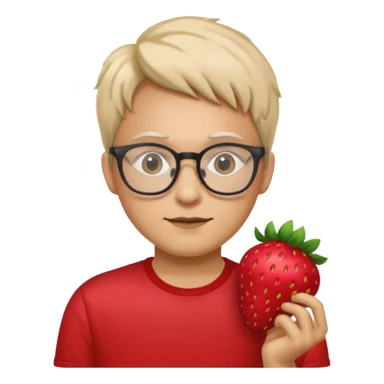 gözlüklü çilek tişörtlü insan sticker