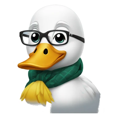 Duck with glasses  sticker