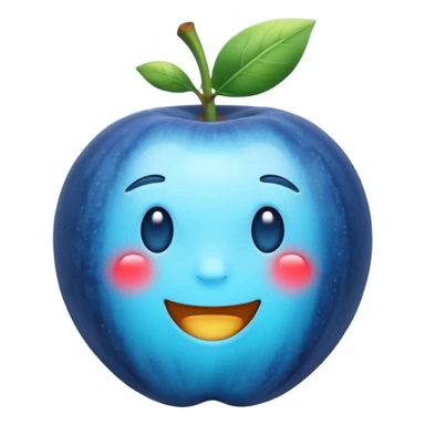  glowing fruit releasing melatonin, calm blue tones, simple emoji style sticker