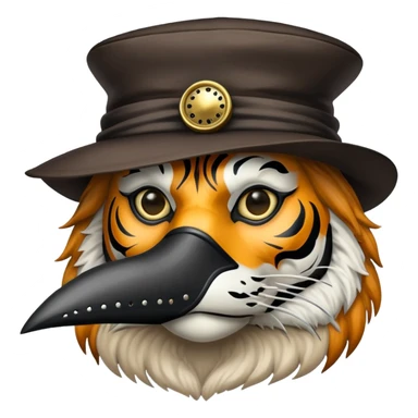 Tiger plague doctor with mask and hat sticker