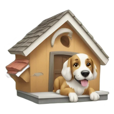 Dog on a house sticker