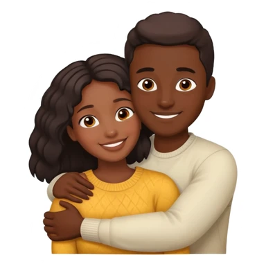 Dark skin woman hugging light skin man sticker
