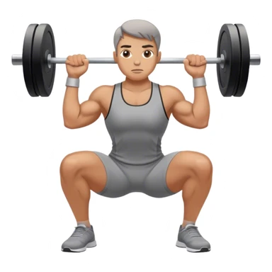 grey clothes athlete weighted squats sticker