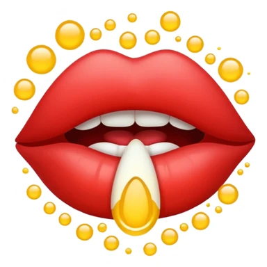 Lips blowing glowing pollen sticker