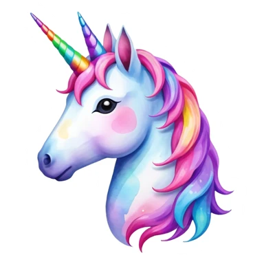 Realistic, unicorn watercolor, tiktok logo sticker