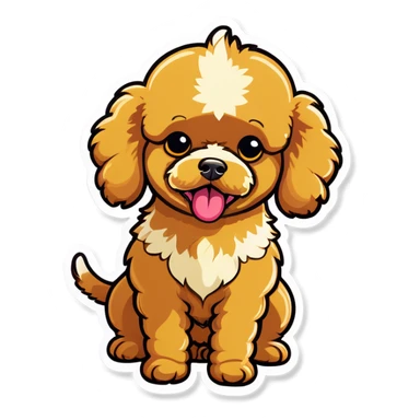 Golden toy poodle vomiting sticker