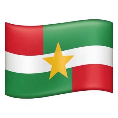 Suriname flag with the star on the left side sticker
