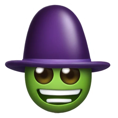 Eggplant with tophat sticker