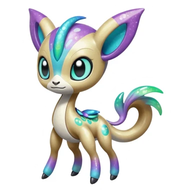 Colorful Shiny Edgy Cool Badass Painted Splashed Exotic Meloetta-Palkia-Stitch-Fakémon-creature-hybrid sticker