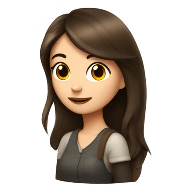 Brunette girl with mushrooms sticker