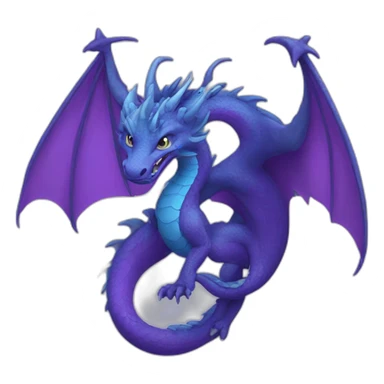 Purpule and blue dragon sticker